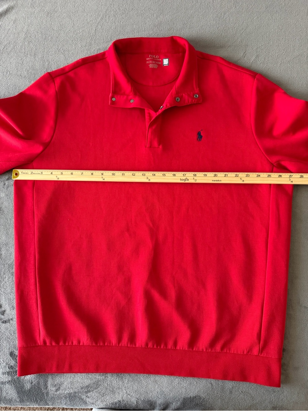Ralph Lauren Red Snap-Collar Pullover Sweatshirt XXL - Picture 8 of 10